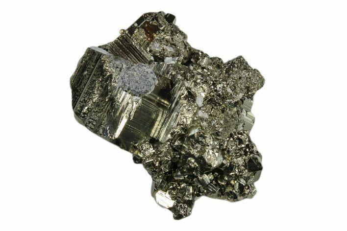 Shiny, Cubic Pyrite Crystal Cluster - Peru #173257